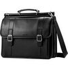 Samsonite Leather Dowel Flapover Business Case (Black)