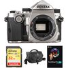 Pentax KP DSLR Camera Body with Accessory Kit (Silver)