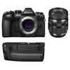 Olympus OM-D E-M1 Mark II Mirrorless Micro Four Thirds Camera with 12-40mm f/2.8 Lens and Battery Grip Kit