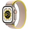 Apple Watch Ultra (GPS + Cellular) 49mm Titanium Case with Yellow/Beige Trail Loop - M/L - Titanium