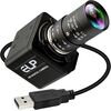 USB Camera 16 Megapixes High Resolution 5K USB Webcam with CS Mount 5-50mm Manual Varifocus Lens Close UP OpenCV Camera Free Driver Plug and Play for Windows Linux Laptop Jetson Nano