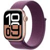 Apple Watch Series 10 [GPS 46mm case] Smartwatch with Rose Gold Aluminium Case with Plum Sport Loop. Fitness Tracker, ECG App, Always-On Retina Display, Carbon Neutral, Velicina sata: 46mm case + Medium/Large band, Color: Rose Gold Aluminium Case with Plum Sport Loop