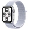 Apple Watch SE (2nd Gen) [GPS 44mm] Smartwatch with Silver Aluminum Case with Blue Cloud Sport Loop One Size. Fitness and Sleep Trackers, Crash Detection, Heart Rate Monitor, Carbon Neutral, Velicina sata: 44mm Case + Medium/Large band, Color: Silver Aluminum Case with Blue Cloud Sport Loop
