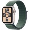 Apple Watch SE (2nd Gen) [GPS 44mm] Smartwatch with Starlight Aluminum Case with Lake Green Sport Loop One Size. Fitness and Sleep Trackers, Crash Detection, Heart Rate Monitor, Carbon Neutral, Velicina sata: 44mm Case + Medium/Large band, Color: Starlight Aluminum Case with Lake Green Sport Loop