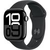 Apple Watch Series 10 [GPS 46mm case] Smartwatch with Jet Black Aluminium Case with Black Sport Band - M/L. Fitness Tracker, ECG App, Always-On Retina Display, Water Resistant, Velicina sata: 46mm case + Medium/Large band, Color: Jet Black Aluminium Case with Black Sport Band