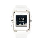 MetaWatch M1 Color Smartwatch (White/Stainless Steel, White Rubber Strap)