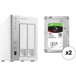 QNAP TS-231P 8TB 2-Bay NAS Enclosure Kit with Seagate NAS Drives (2 x 4TB)