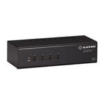 Black Box KVM Switch - 4-Port, Dual-Monitor, DisplayPort 1.2, 4K 60Hz, USB 3.0 Hub, Audio