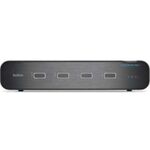 Belkin 4-Port Dual Head DP/HDMI to DP/HDMI Video Secure Desktop KVM Switch, No CAC PP4.0