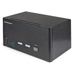 Startech 2 Port Triple Monitor DisplayPort KVM Switch with 2 Port USB 3.0 Hub 5Gbps - Hotkey/push button - UHD 4K 60Hz HDR10 DP 1.2 (3840x2160) - HDCP 2.2 - Front facing USB 3.0 Port, 4x USB HID - 2 or 7.1ch Audio - OS Independent - 2 Year Warranty - TAA