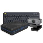 Azulle Byte4 Pro Mini PC with Webcam & Logitech Keyboard Bundle