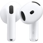 Apple AirPods 4 Wireless Earbuds, Bluetooth Headphones, Personalized Spatial Audio, Sweat and Water Resistant, USB-C Charging Case, H2 Chip, Up to 30 Hours of Battery Life, Effortless Setup for iPhone MXP63ZM/A