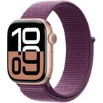 Apple Watch Series 10 [GPS 46mm case] Smartwatch with Rose Gold Aluminium Case with Plum Sport Loop. Fitness Tracker, ECG App, Always-On Retina Display, Carbon Neutral