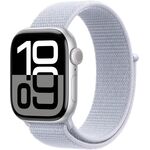 Apple Watch Series 10 [GPS 46mm case] Smartwatch with Silver Aluminium Case with Blue Cloud Sport Loop. Fitness Tracker, ECG App, Always-On Retina Display, Carbon Neutral