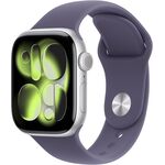 Apple Watch Series 11 [GPS 42mm] Smartwatch with Silver Aluminum Case with Purple Fog Sport Band - S/M. Sleep Score, Fitness Tracker, Health Monitoring, Always-On Display, Water Resistant MEU64RK/A