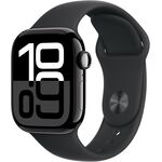 Apple Watch Series 10 [GPS 42mm case] Smartwatch with Jet Black Aluminium Case with Black Sport Band - S/M. Fitness Tracker, ECG App, Always-On Retina Display, Water Resistant