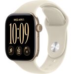 Apple Watch Series 12 GPS 42mm Smartwatch Light Gold Aluminum Case, Sand Sport Band - S/M. Health + Fitness + Sleep Tracking, Heart Rate, Safety