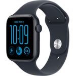 Apple Watch SE 3 GPS 44mm Smartwatch Midnight Aluminum Case, Navy Blue Sport Band - M/L. Fitness + Sleep + Cycle Tracking, Heart Rate, Vitals, Safety