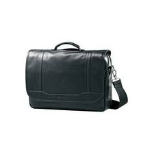 Samsonite Colombian Leather Flapover Briefcase with 15.6" Laptop Pocket (Black)
