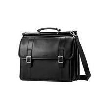 Samsonite Leather Dowel Flapover Business Case (Black)