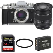 FUJIFILM X-T3 Mirrorless Digital Camera with 16-80mm Lens and Accessories Kit (Silver)
