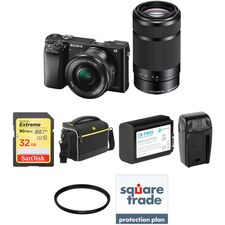 Top ponuda Sony Alpha a6000 Mirrorless Digital Camera with 16-50mm and 55-210mm Lenses Deluxe Kit (Black) - LaptopPlaza uvoz i distribucija laptopova, projektora i druge IT opreme
