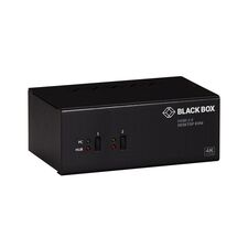Black Box KVM Switch - 2-Port, Dual-Monitor, HDMI 2.0, 4K 60Hz, USB 3.0 Hub, Audio
