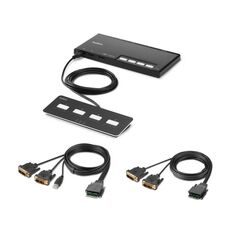 Belkin 4-Port Dual Head DVI Modular Secure KVM Switch PP4.0 W/Remote
