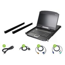 Top ponuda Iogear Widescreen Short Depth 8-Port LCD KVM Switch w/8x USB KVM cables - LaptopPlaza uvoz i distribucija laptopova, projektora i druge IT opreme