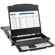 Tripp Lite DisplayPort IP KVM Console Switch 16Port 17in LCD Dual Rail 1URM