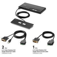 Belkin 2-Port Single Head DVI Modular Secure KVM Switch PP4.0 W/Remote