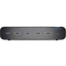 Belkin 4-Port Dual Head DP/HDMI to DP/HDMI Video Secure Desktop KVM Switch, No CAC PP4.0