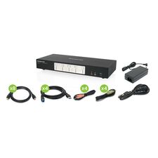 Top ponuda Iogear 4-Port 4K Dual View KVMP Switch with HDMI Connection, USB 3.0 Hub, and Audio (TAA) - LaptopPlaza uvoz i distribucija laptopova, projektora i druge IT opreme