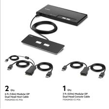 Belkin 2-Port Dual Head DP Modular Secure KVM Switch PP4.0 W/ Remote