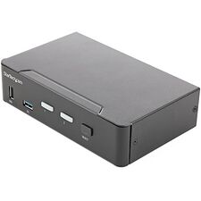 Startech 2 Port HDMI KVM Switch with 2 Port USB 3.0 Hub 5Gbps - Hotkey/Push Button - Ultra HD 4K 60Hz HDR10 HDMI 2.0 (3840x2160) - HDCP 2.2 - EDID, HDCP Emulation - Front Facing USB 3.0 Port - 4x USB HID - 2 or 7.1ch Audio - OS Independent - 2 Year Warr