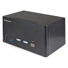 Startech 2 Port Triple Monitor DisplayPort KVM Switch with 2 Port USB 3.0 Hub 5Gbps - Hotkey/push button - UHD 4K 60Hz HDR10 DP 1.2 (3840x2160) - HDCP 2.2 - Front facing USB 3.0 Port, 4x USB HID - 2 or 7.1ch Audio - OS Independent - 2 Year Warranty - TAA