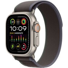 Apple Watch Ultra 2 (GPS + Cellular) 49mm Titanium Case with Blue/Black Trail Loop - S/M - Titanium