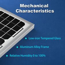 ACOPower 10-Watt Monocrystalline Solar Panel, 12V