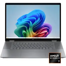 HP - OmniBook X Flip 2-in-1 - Copilot+ PC - 16" 2K Touch-Screen Laptop - AMD Ryzen AI 7 - 24GB Memory - 1TB SSD - Meteor Silver