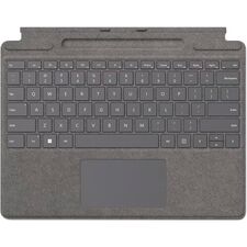 Microsoft Surface Pro Keyboard for Surface Pro Copilot+ (11th Edition), Pro 9 and 8 with Pen Storage, Alcantara Material, Platinum Isporuka odmah, Style: Direct, Set: Keyboard with Pen Storage, Color: Platinum