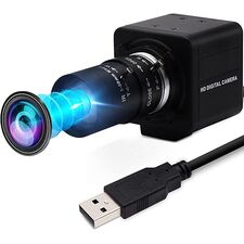 USB Camera 1080P High Speed 260fps 5-50mm 10X Optical Zoom Lens 2MP USB Webcam Manual Close up Zoom in and Out,UVC Computer Comference Golf Swing Camera for Raspberry Pi Windows Mac