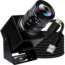 HDMI 60fps USB Camera 4K High Speed Camera USB3.0 HDMI Simultaneous Output Camera 2.8-12mm 4X Manual Zoom Lens H.264 Close-up USB Video Camera for TV Projector Monitor Industrial Application