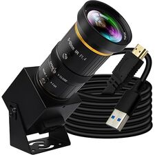 High Speed 4K HDMI USB Camera with 60fps Simultaneous USB3.0 and HDMI Output 5-50mm 10X Manual Focus Lens for Close-Up Industrial Applications in Computer Microscopy and Telescopic Imaging