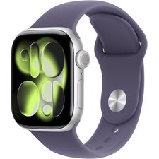 Apple Watch Series 11 [GPS 42mm] Smartwatch with Silver Aluminum Case with Purple Fog Sport Band - S/M. Sleep Score, Fitness Tracker, Health Monitoring, Always-On Display, Water Resistant MEU64RK/A, Velicina sata: 42mm case + Small/Medium band, Color: Silver Aluminum Case w/ Purple Fog Sport Band
