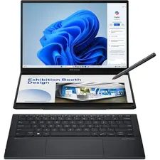 ASUS - Zenbook Duo Dual 14" 3K OLED Touch Laptop - Evo Intel Core Ultra 9 285H with 32GB RAM - Intel Arc Graphics - 1TB SSD - Inkwell Gray