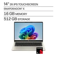 HP - OmniBook 3 - 14" 2K Touchscreen Laptop - Snapdragon X - 16GB Memory - 512GB SSD - Copilot+ PC - Warm Gold