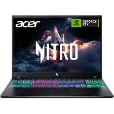Acer - Nitro V – 16" WUXGA 165Hz Gaming Laptop - Intel Core 7 240H 2024 - NVIDIA GeForce RTX 5060 – 16GB Memory – 512GB Storage - Obsidian Black
