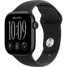 Apple Watch Series 12 GPS 42mm Smartwatch Black Aluminum Case, Black Sport Band - S/M. Health + Fitness + Sleep Tracking, Heart Rate, Safety, Velicina sata: 42mm, Color: Black Aluminum Case with Black Sport Band