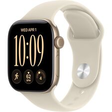 Apple Watch Series 12 GPS 42mm Smartwatch Light Gold Aluminum Case, Sand Sport Band - S/M. Health + Fitness + Sleep Tracking, Heart Rate, Safety, Velicina sata: 42mm, Color: Light Gold Aluminum Case with Sand Sport Band