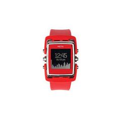 MetaWatch M1 Color Smartwatch (Red/Stainless Steel, Red Rubber Strap)